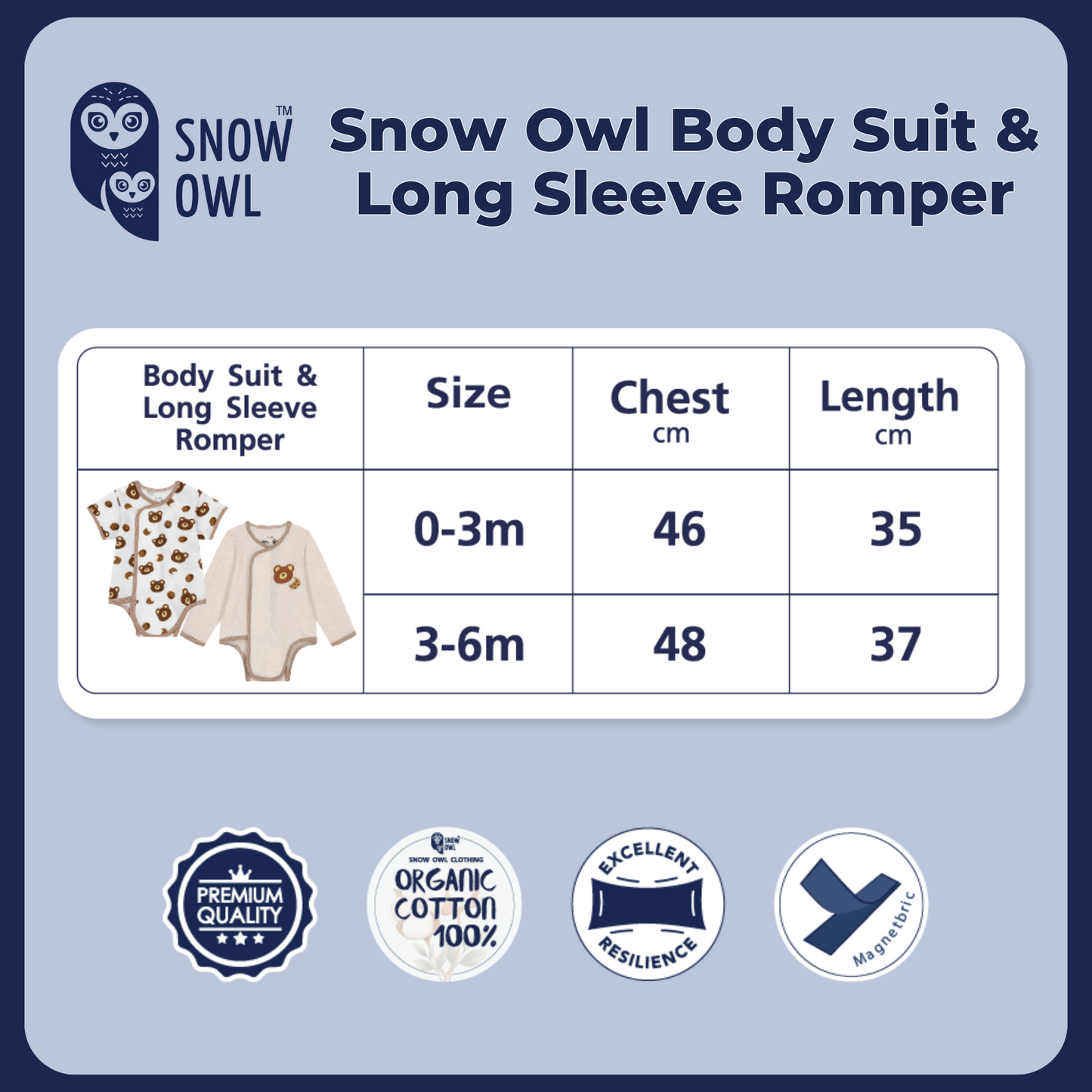 Adore x Snow Owl Long Sleeve Romper - Mini Bear & Cookie Beige 3-6 M