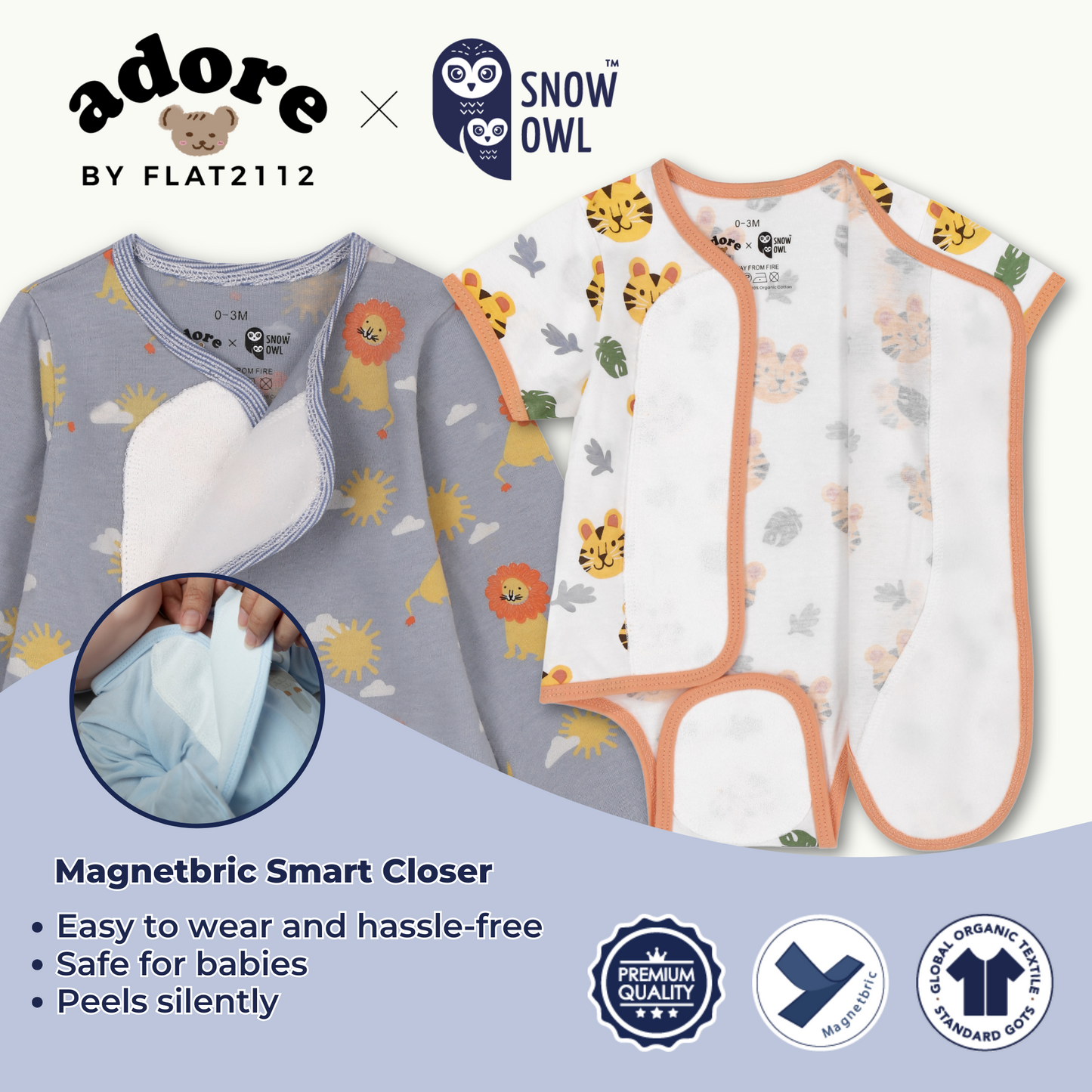 Adore x Snow Owl Long Sleeve Romper - Tiger Beige 3-6 M