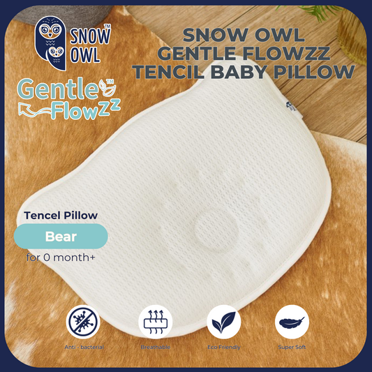 Snow Owl Gentle FlowZz Tencel Pillow Bear - Infant White