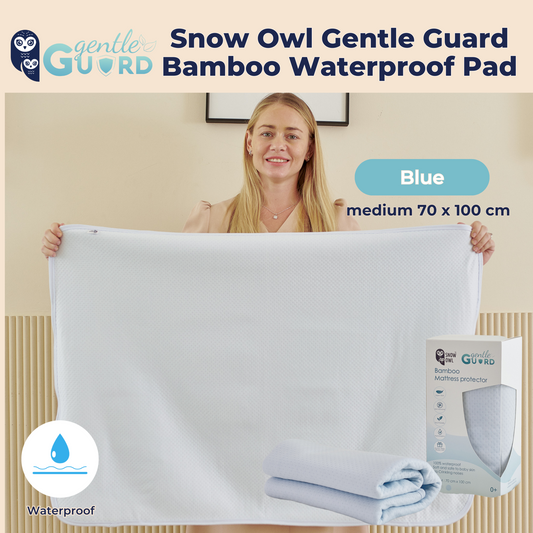 Snow Owl Gentle Guard Bamboo Waterproof Mattress Pad - Medium Blue