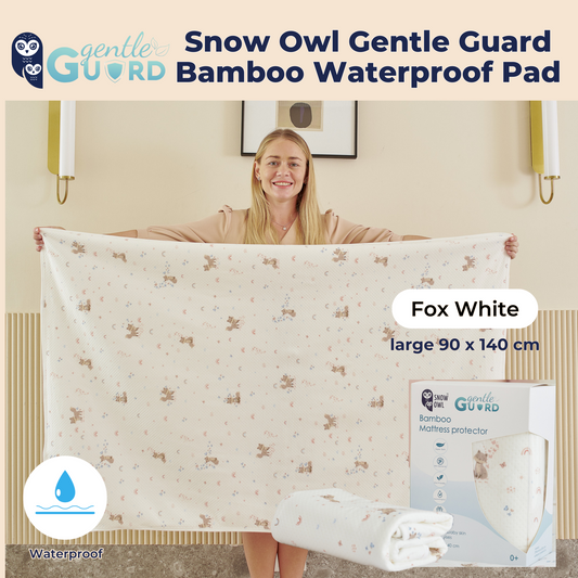 Snow Owl Gentle Guard Bamboo Waterproof Mattress Pad - Large Fox White