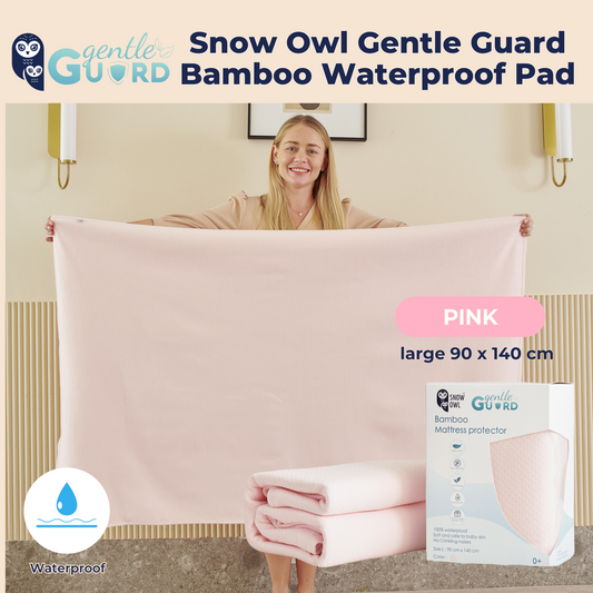Snow Owl Gentle Guard Bamboo Waterproof Mattress Pad - Large Pink