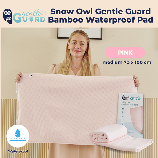 Snow Owl Gentle Guard Bamboo Waterproof Mattress Pad - Medium Pink