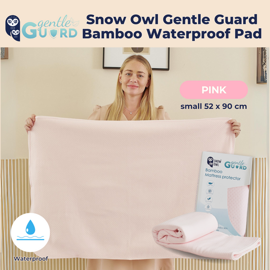 Snow Owl Gentle Guard Bamboo Waterproof Mattress Pad - Small Pink