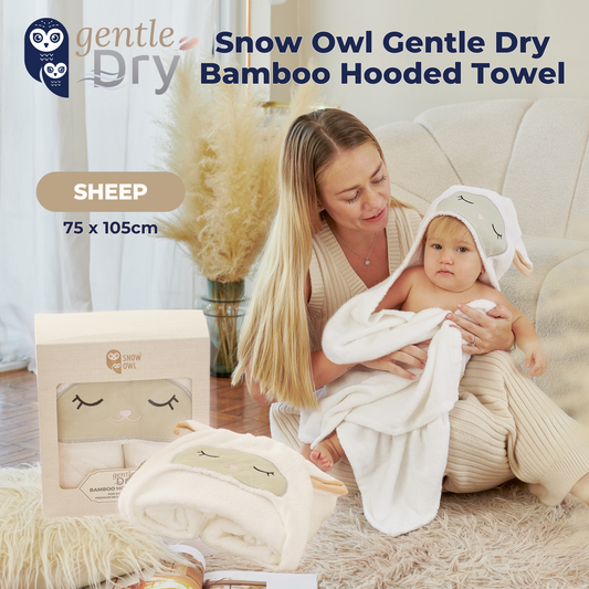 Snow Owl Gentle Dry Bamboo Hooded Towel - Sheep