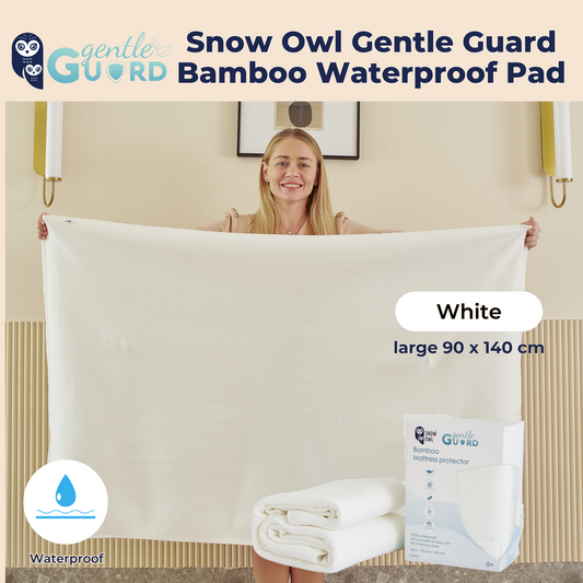 Snow Owl Gentle Guard Bamboo Waterproof Mattress Pad - Large White