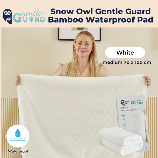 Snow Owl Gentle Guard Bamboo Waterproof Mattress Pad - Medium White
