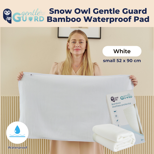 Snow Owl Gentle Guard Bamboo Waterproof Mattress Pad - Small White